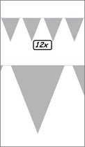 12x Vlaggenlijn zilver metalic 10 meter