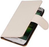 Bookstyle Wallet Case Hoesjes voor LG L70 Wit