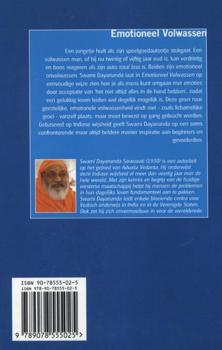 Bol Com Emotioneel Volwassen Swami Dayananda Saraswati 9789078555025 Boeken