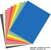 Gekleurd Hobbykarton om C6 wenskaarten te maken 180 tot 240 Gram - Assorti - 100 Stuks