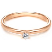 Tresor Solitaire ring - Sterling zilver - Roségoud - 50