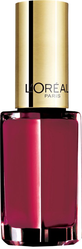 L'Oréal Paris nagellak in de kleur 'Fourreau Inferno', een dieprode tint met gouden dop.