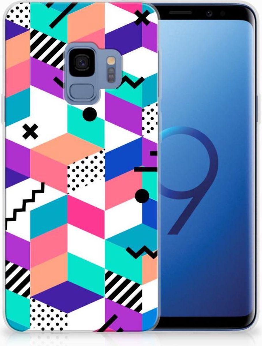 Samsung Galaxy S9 TPU Hoesje Blokken Kleurrijk