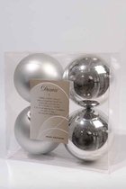 Decoris kerstballen - 4 stuks - kunststof - 10cm