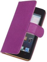 BestCases Luxe Echt Lederen Booktype Wallet Hoesje LG Nexus 5 Lila