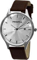 Prisma Herenhorloge P.1626.400F Lederen band Zilver