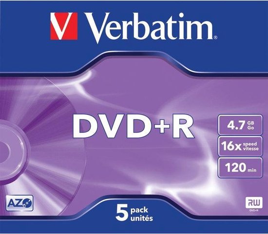 Verbatim 43497 DVD+R Matt Silver Schijven - 5 Stuks / Jewelcase