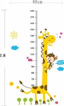 Fleurige Groeimeter / Meetlat Muursticker Giraffe - Muursticker voor Kinderkamer & Babykamer