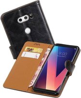 Zakelijke Book Case Telefoonhoesje Geschikt voor de LG V30 - Portemonnee Hoesje - Pasjeshouder Wallet Case - Zwart