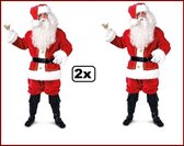 2x Kerstmanpak luxe kerst kostuum - kerst man pak noordpool kerstfeest winter