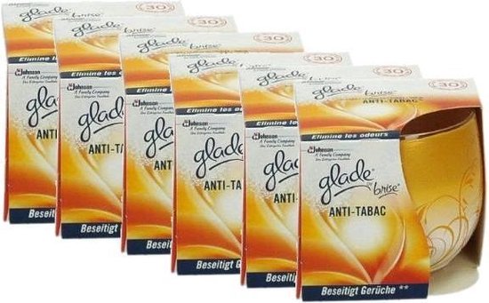 6x 120 g Glade geurkaarsen 'anti-tabac' 30 branduren | bol.com