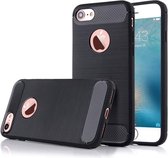 Geborsteld Hoesje voor Apple iPhone 6s / 6 Soft TPU Gel Siliconen Case Zwart iCall