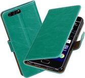 BestCases.nl Groen Pull-Up PU booktype cover Huawei P10 Plus