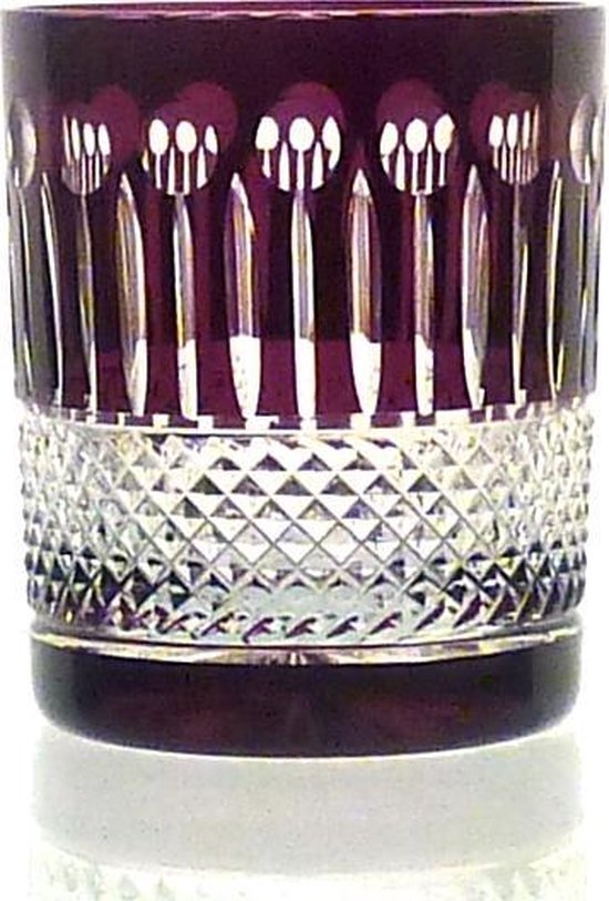 Kristallen whiskeyglazen  - Whiskyglas CHRISTINE - aubergine - set van 2 glazen - gekleurd kristal