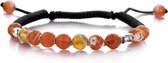 Colori 4 BRA00040 Gevlochten Armband met Natuurstenen - Oranje