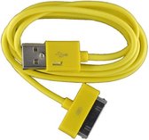 2 stuks - iPhone 4 USB oplaad kabel geel | 3 METER kabeltje voor iPhone 4/4G/4S/3G/3GS/iPod 1/2/3