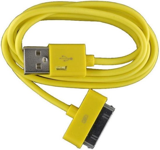 Verder Niet doen Hoe dan ook 2 stuks - iPhone 4 USB oplaad kabel geel | 3 METER kabeltje voor iPhone...  | bol.com
