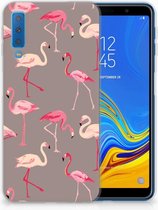 TPU Siliconen Hoesje Geschikt voor Samsung Galaxy A7 (2018) Flamingo