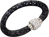 Fako Bijoux® - Armband - Sterrenstof Disco Dots - Zwart/Grijs