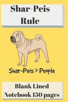 Shar-Peis Rule Blank Lined Notebook 6 X 9 150 Pages