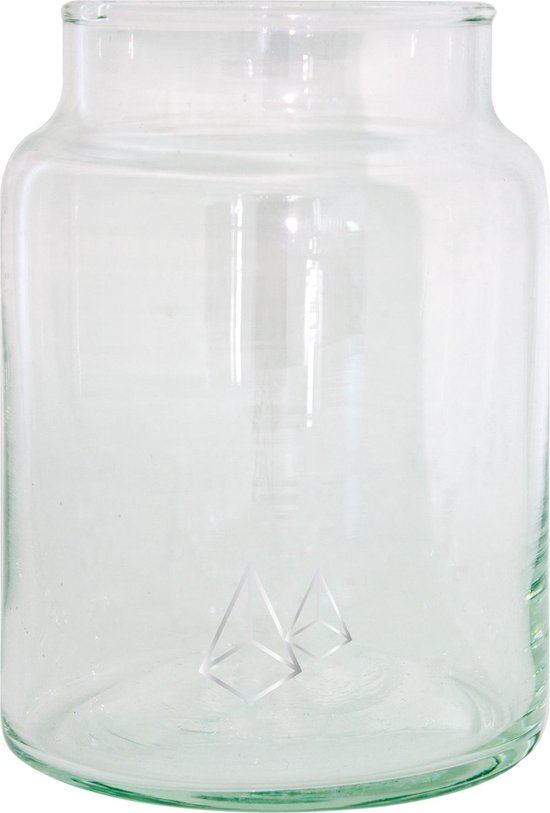 TAK Design Vaas Diamonds M - Handgemaakt - Glas - Ø10 x 14 cm - Zilver