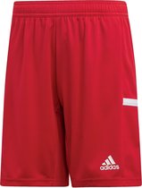 adidas T19 Short Junior  Sportbroek - Maat 116  - Unisex - rood/wit