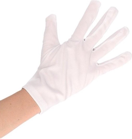 Witte korte handschoenen voor volwassenen |