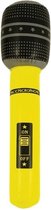 Opblaasbare microfoon neon geel 40 cm - Speelgoed microfoon - Popster verkleed accessoire - Feestartikelen