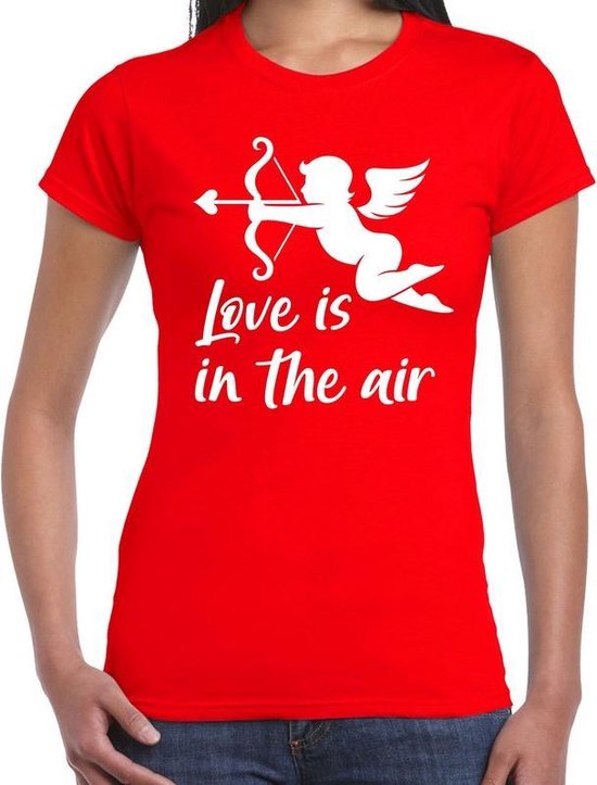 Valentijn/Cupido love is in the air t-shirt rood voor dames - kostuum /  outfit -... | bol.com