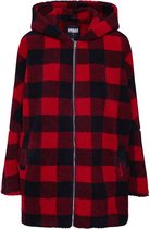 Urban Classics Winterjas -M- Oversized Check Sherpa Rood/Zwart