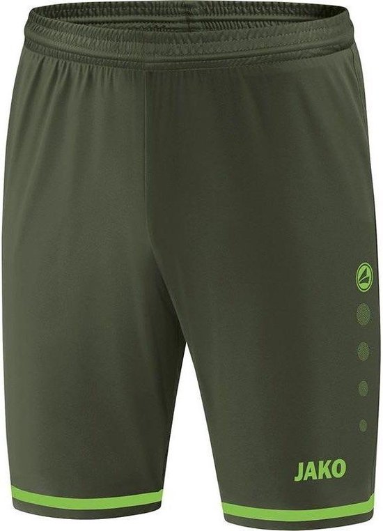 Jako Striker 2.0 Short Kinderen - Khaki / Fluo Groen | Maat: 140