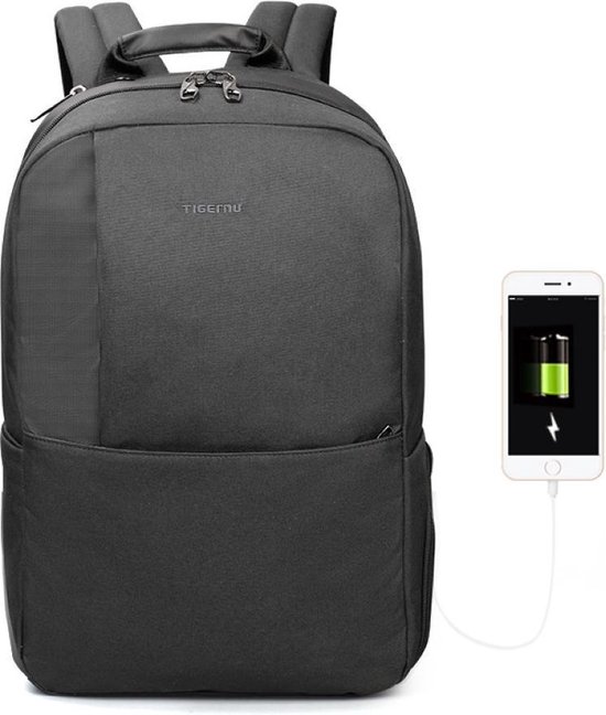tomtoc laptop rugzak voor vrouwen mannen, vintage daypack casual rugzak met 22 liter voor het dagelijks leven vrije tijd universiteit school, klassieke rugzakken past 13-15,6 inch laptops, Grijs