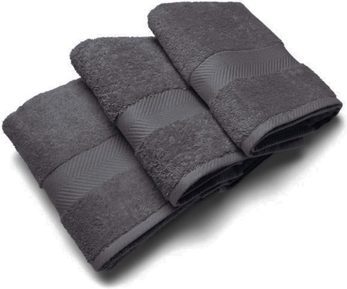 Casilin Royal Touch - Handdoek - Donker Grijs - 50 x 100 cm - Set van 3