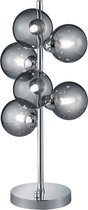 LED Tafellamp - Trion Alionisa - G9 Fitting - 6-lichts - Dimbaar - Rond - Glans Chroom Rookglas - Aluminium