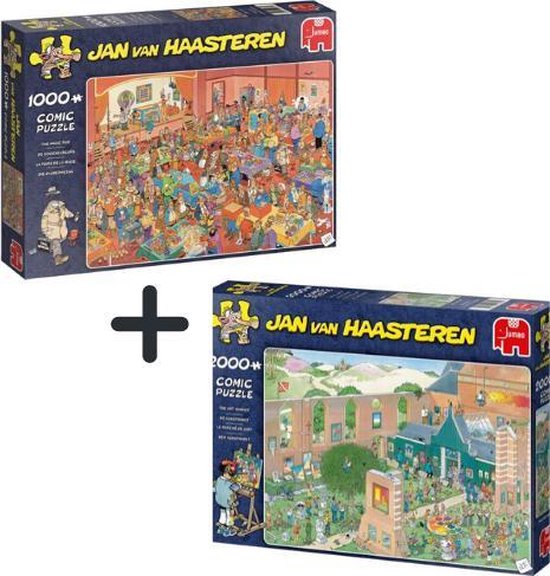 Jan van Haasteren 2 puzzels 1000 en 2000 stukjes kunstmarkt en