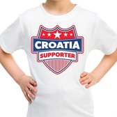 Kroatie / Croatia schild supporter  t-shirt wit voor kinderen XS (110-116)
