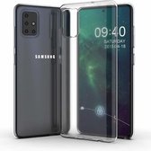 Ultra slim transparante silicone case Samsung Galaxy A71 + glazen screen protector