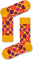 Happy Socks Flower Power Sokken FLP01-2500 | Maat 36-40 | Geel met Oranje