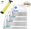 20 Vacuum Opbergzakken – 4 maten - Pomp - Deluxe Set Vacuum Zakken van hoge Kwaliteit, Premium, héél resistent, Luchtdicht en Plaatsbesparend, in 4 verschillende maten, Inclusief 2 Reuzezakken en Manuele Pomp