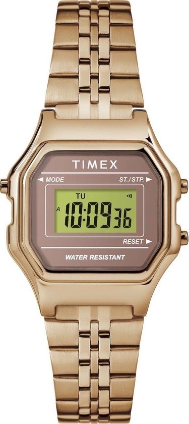Timex Classic Digital Mini TW2T48300 Horloge - Staal - Rosékleurig - Ø 27 mm