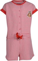 Woody jumpsuit meisjes - rood/wit streep - hond - 201-1-OND-Z/901 - maat 128