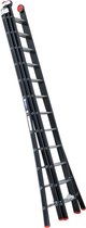 Schuifladder Magnus, aluminium, zwart, 3x12 treden