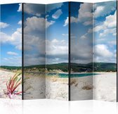 Vouwscherm - Strand Costa da Morte, Spanje 225x172cm, gemonteerd geleverd, dubbelzijdig geprint (kamerscherm)