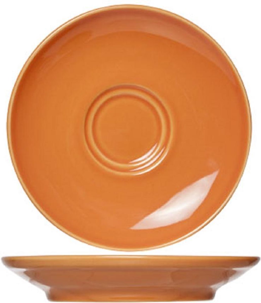 Barista Orange Ondertas D16cm voor Tas 20-30-45cl Aardewerk - (Set van 12)