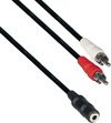 Tulp (m) - 3,5mm Jack (v) stereo audio adapter kabel - 0,20 meter