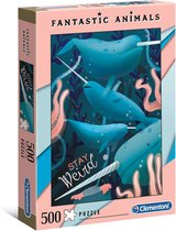 Clementoni Legpuzzel - Fantastic Animals - Narwal - 500 Stukjes, puzzel volwassenen