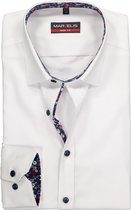 MARVELIS body fit overhemd - wit (contrast) - Strijkvriendelijk - Boordmaat: 40