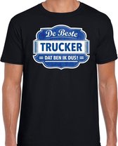 Cadeau t-shirt voor de beste trucker zwart voor heren S