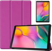 Tablet Hoes geschikt voor Samsung Galaxy Tab A 10.1 (2019) - Tri-Fold Book Case + Screenprotector - Paars