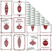 Design papier, vel 30,5x30,5 cm,  180 gr, kerstballen en kerstbomen, 5vellen